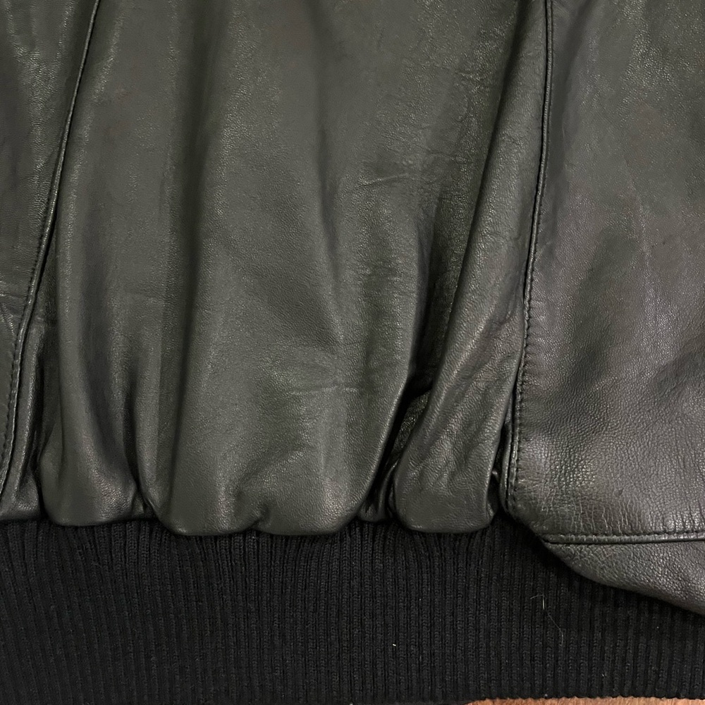 Vintage Michael Hoban North Beach Leather Black Cropped Bomber Jacket size XS - Picture 9 of 14